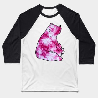 Pink Tie Dye Bear Baseball T-Shirt